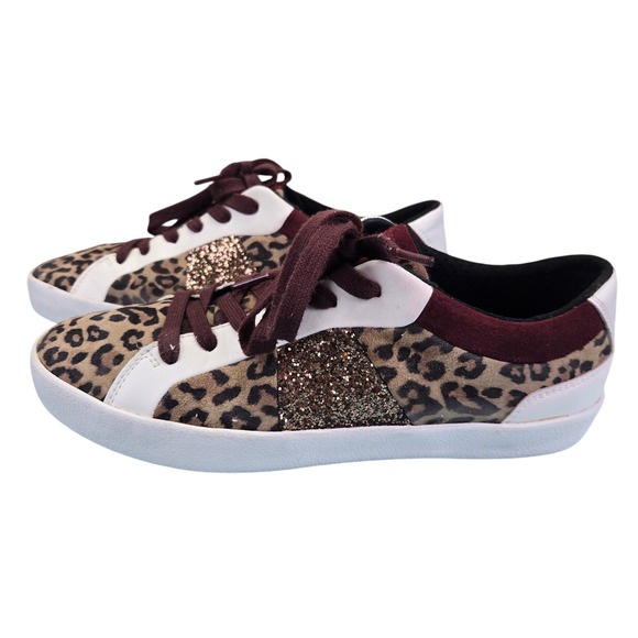 Geox Shoes - Geox‎ Respira Womens Leopard Print Glitter Fashion Sneakers Maroon White Size 10